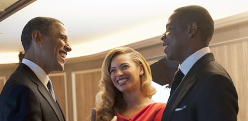 Photo of President Barack Obama, Beyonce and Jay-Z