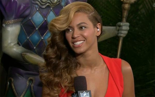 Beyonce after Super Bowl press conference