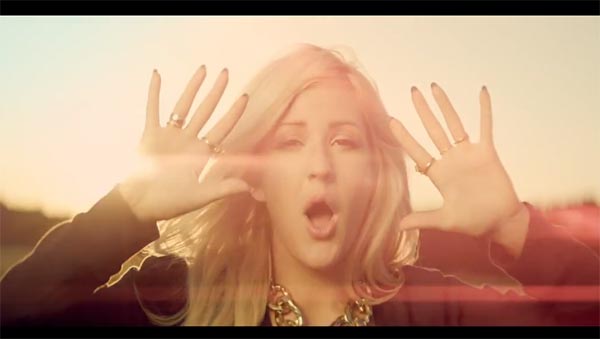 Singer Ellie Goulding in the music video Burn