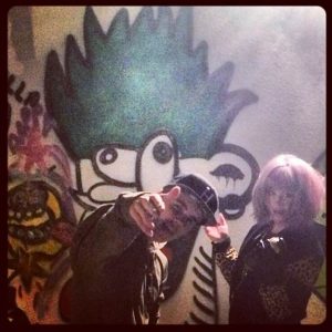 Kelly Osbourne and Justin Bieber graffiti art together